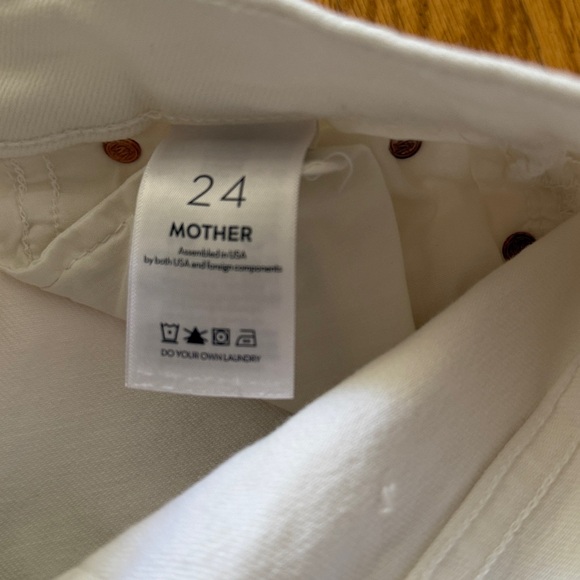 MOTHER sz 24 The Mid Rise Dazzler White Denim Pants The Fairest of them All - Picture 9 of 14